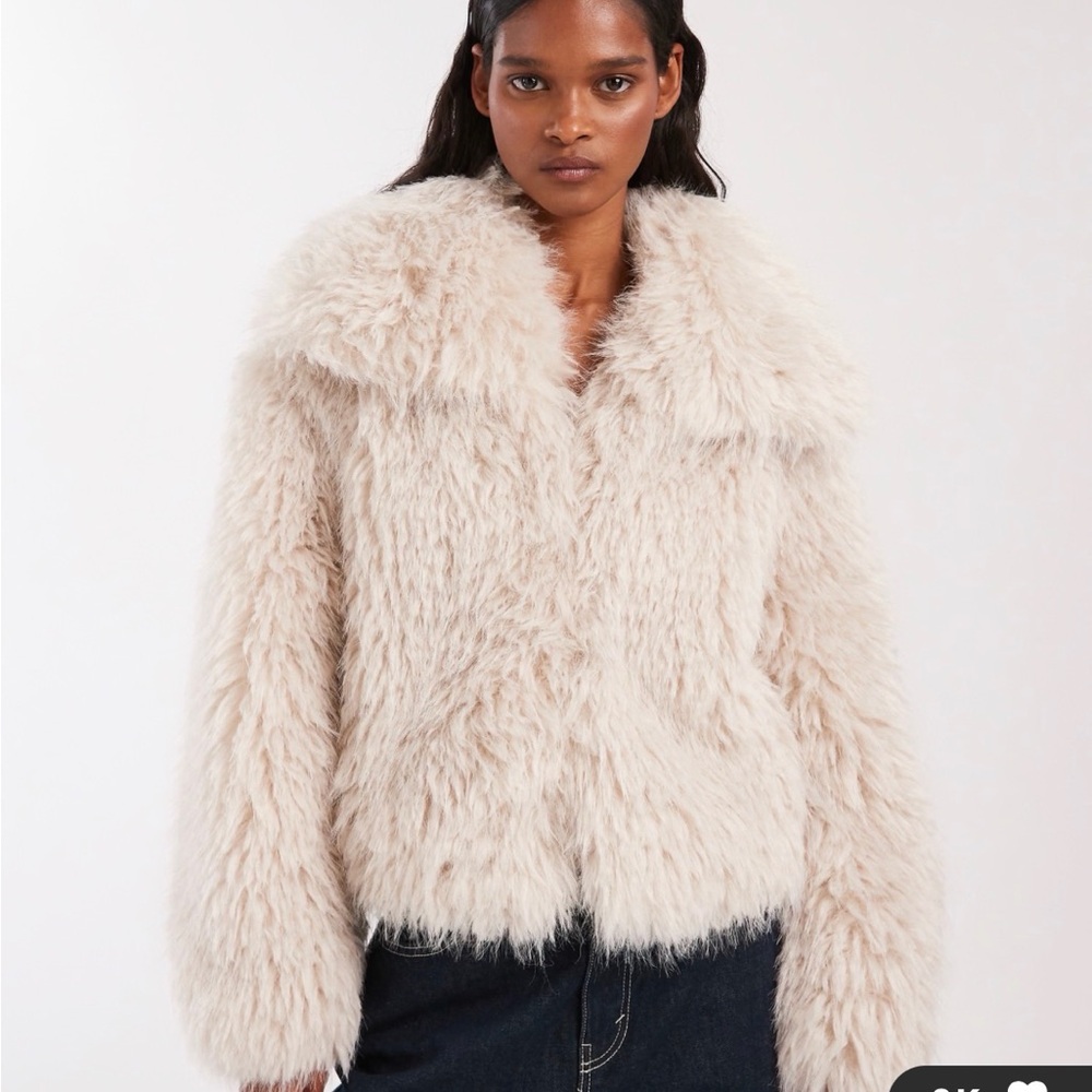 Topshop Cream Teddy Jacket